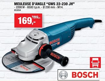 Promotions Bosch meuleuse d`angle gws 22-230 jh - Bosch - Valide de 14/04/2021 à 25/04/2021 chez Hubo