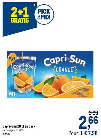 Promotions Capri-sun orange - Capri-Sun - Valide de 21/04/2021 à 04/05/2021 chez Makro