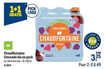 Promotions Chaudfontaine limonade bio en pack dark berries - Chaudfontaine - Valide de 21/04/2021 à 04/05/2021 chez Makro