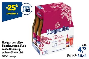 Promotions Hoegaarden bière blanche, rosée 3% - Hoegaarden - Valide de 21/04/2021 à 04/05/2021 chez Makro