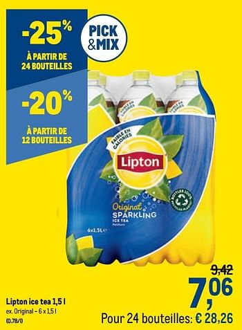 Promotions Lipton ice tea original - Lipton - Valide de 21/04/2021 à 04/05/2021 chez Makro