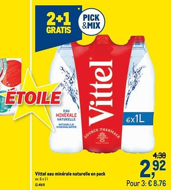 Promotions Vittel eau minérale naturelle en pack - Vittel - Valide de 21/04/2021 à 04/05/2021 chez Makro