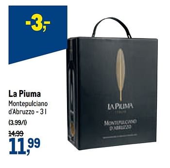 Promoties La piuma montepulciano d`abruzzo - Rode wijnen - Geldig van 21/04/2021 tot 04/05/2021 bij Makro