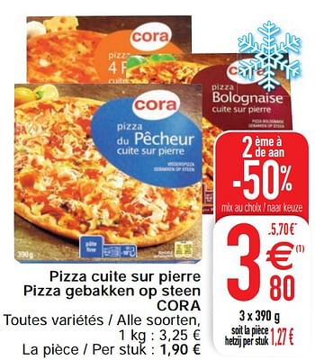 Promoties Pizza gebakken op steen cora - Huismerk - Cora - Geldig van 20/04/2021 tot 26/04/2021 bij Cora