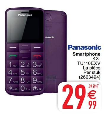 Promoties Panasonic smartphone kxtu110exv - Panasonic - Geldig van 20/04/2021 tot 03/05/2021 bij Cora