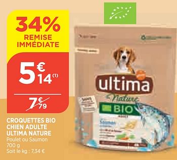 Promotions Croquettes bio chien adulte ultima nature - Ultima - Valide de 21/04/2021 à 26/04/2021 chez Bi1