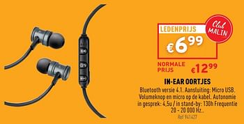 Promoties In-ear oortjes - Huismerk - Trafic  - Geldig van 21/04/2021 tot 25/04/2021 bij Trafic