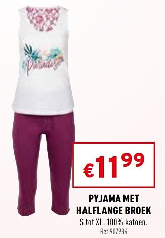 Promoties Pyjama met halflange broek - Huismerk - Trafic  - Geldig van 21/04/2021 tot 25/04/2021 bij Trafic