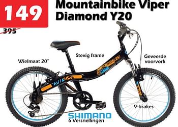 Promotions Mountainbike viper diamond y20 - Viper Bicycles - Valide de 18/02/2021 à 30/10/2022 chez Itek