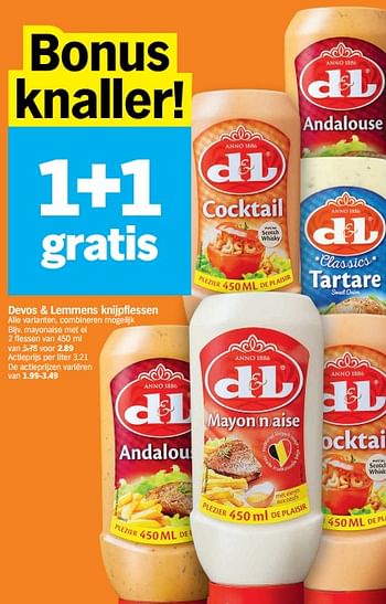 Promoties Devos + lemmens mayonaise met ei - Devos Lemmens - Geldig van 19/04/2021 tot 25/04/2021 bij Albert Heijn