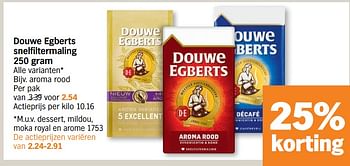 Promoties Douwe egberts aroma rood - Douwe Egberts - Geldig van 19/04/2021 tot 25/04/2021 bij Albert Heijn