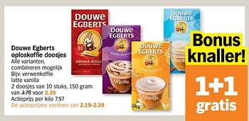 Promotions Douwe egberts verwenkoffie latte vanilla - Douwe Egberts - Valide de 19/04/2021 à 25/04/2021 chez Albert Heijn