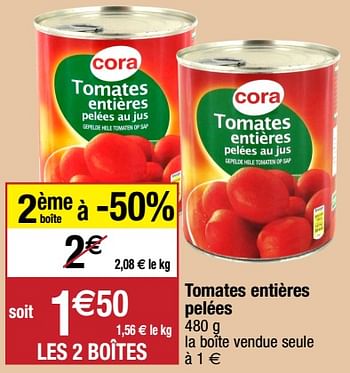 Promotions Tomates entières pelées - Cora - Valide de 06/04/2021 à 25/04/2021 chez Migros