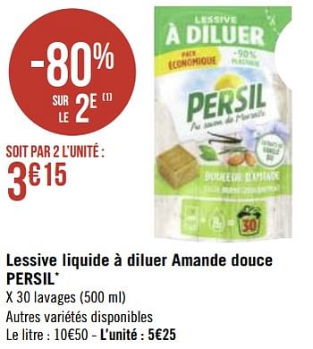 Promotions Lessive liquide à diluer amande douce persil - Persil - Valide de 19/04/2021 à 02/05/2021 chez Géant Casino