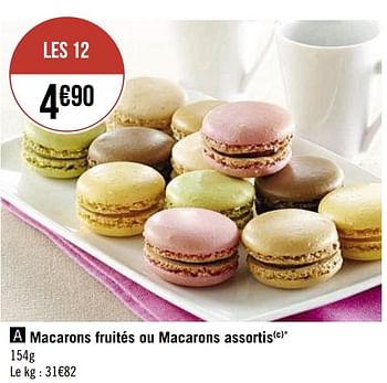 Promotions Macarons fruités ou macarons assortis - Produit Maison - Casino - Valide de 19/04/2021 à 02/05/2021 chez Super Casino