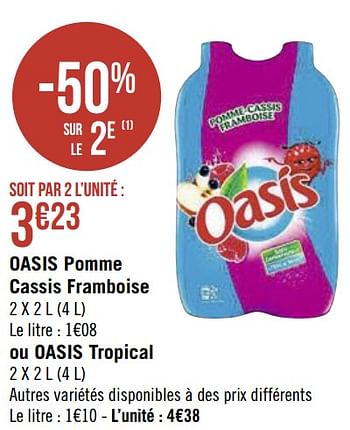 Promotions Oasis pomme cassis framboise - Oasis - Valide de 19/04/2021 à 02/05/2021 chez Super Casino