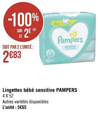 Promotions Lingettes bébé sensitive pampers - Pampers - Valide de 19/04/2021 à 02/05/2021 chez Géant Casino