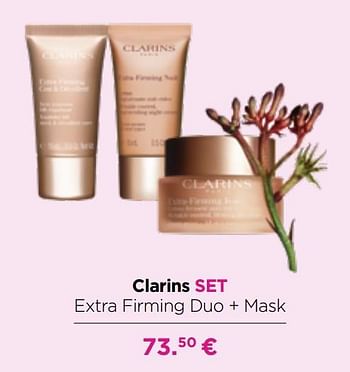 Promotions Clarins set extra firming duo + mask - Clarins - Valide de 19/04/2021 à 09/05/2021 chez ICI PARIS XL