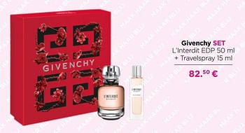 Promotions Givenchy set l`interdit edp + travelspray - Givenchy - Valide de 19/04/2021 à 09/05/2021 chez ICI PARIS XL