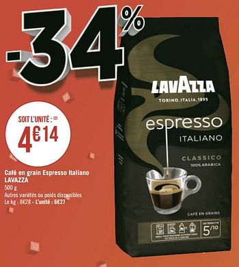 Promoties Café en grain espresso italiano lavazza - Lavazza - Geldig van 19/04/2021 tot 02/05/2021 bij Géant Casino