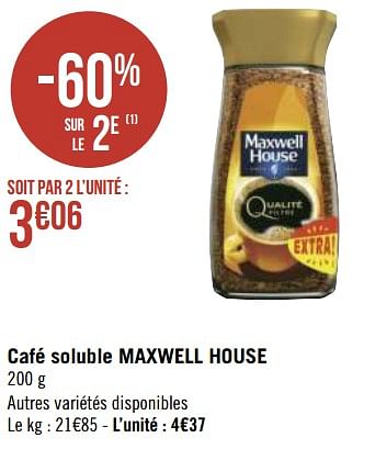 Promotions Café soluble maxwell house - Maxwell House - Valide de 19/04/2021 à 02/05/2021 chez Géant Casino