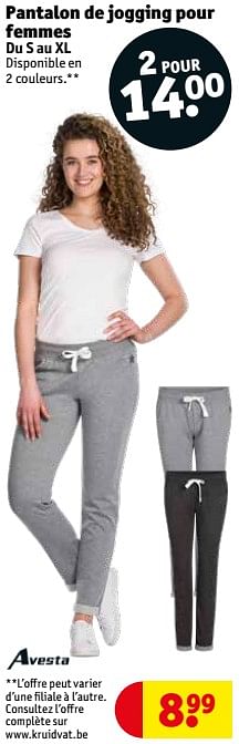 Promoties Pantalon de jogging pour femmes - Avesta - Geldig van 20/04/2021 tot 02/05/2021 bij Kruidvat