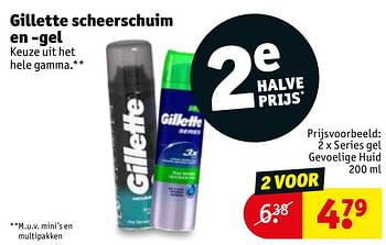 Promoties Gillette scheerschuim en -gel series gel gevoelige huid - Gillette - Geldig van 20/04/2021 tot 02/05/2021 bij Kruidvat