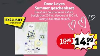 Promoties Dove loves summer geschenkset - Dove - Geldig van 20/04/2021 tot 02/05/2021 bij Kruidvat