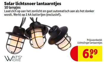 Promotions Solar lichtsnoer lantaarntjes lichtslinger lantaarntjes - Watshome - Valide de 20/04/2021 à 02/05/2021 chez Kruidvat
