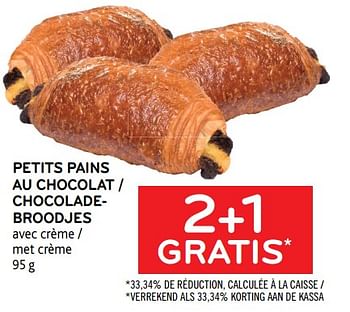 Promoties 2+1 gratis petits pains au chocolat - Huismerk - Alvo - Geldig van 21/04/2021 tot 04/05/2021 bij Alvo