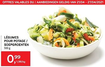 Promotions Légumes pour potage - Produit maison - Alvo - Valide de 21/04/2021 à 27/04/2021 chez Alvo