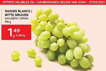 Promotions Raisins blancs sans pépins - Produit maison - Alvo - Valide de 21/04/2021 à 27/04/2021 chez Alvo