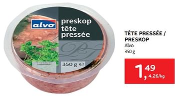 Promoties Tête pressée alvo - Huismerk - Alvo - Geldig van 21/04/2021 tot 04/05/2021 bij Alvo