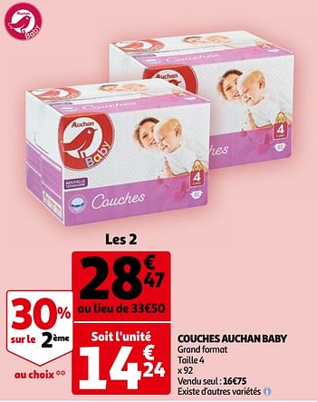 Promotions Couches auchan baby - Produit Maison - Auchan Ronq - Valide de 21/04/2021 à 04/05/2021 chez Auchan Ronq