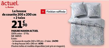 Promotion Auchan Ronq Parure Manon Actuel Housse De Couette 2 Taies Produit Maison Auchan Ronq Menage Valide Jusqua 4 Promobutler