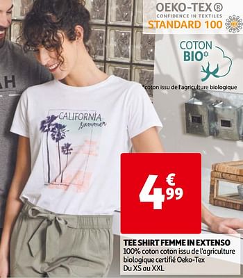 Promotions Tee shirt femme in extenso - Inextenso - Valide de 21/04/2021 à 04/05/2021 chez Auchan Ronq