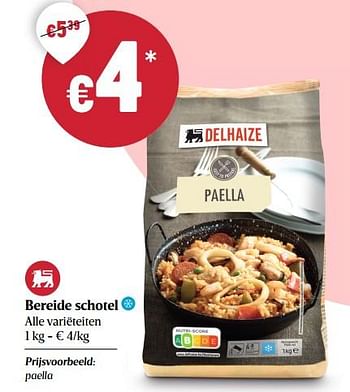 Promoties Bereide schotel paella - Huismerk - Delhaize - Geldig van 22/04/2021 tot 28/04/2021 bij Delhaize