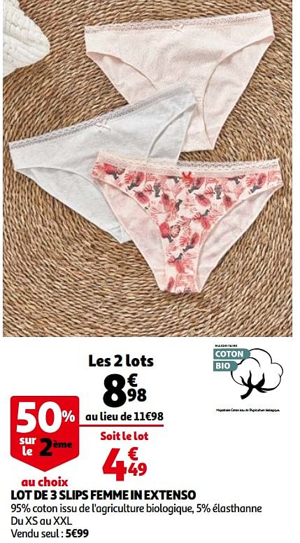 Slip discount femme auchan