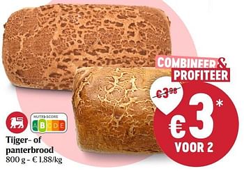 Promoties Tijger- of panterbrood - Huismerk - Delhaize - Geldig van 22/04/2021 tot 28/04/2021 bij Delhaize