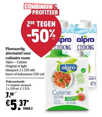 Promoties Alpro original, duopack - Alpro - Geldig van 22/04/2021 tot 28/04/2021 bij Delhaize