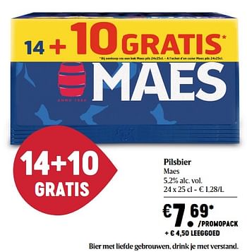 Promoties Pilsbier maes - Maes - Geldig van 22/04/2021 tot 28/04/2021 bij Delhaize