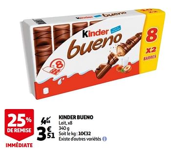 Promotions Kinder bueno - Kinder - Valide de 21/04/2021 à 04/05/2021 chez Auchan Ronq