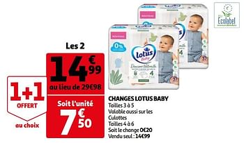 Promotions Changes lotus baby - Lotus Nalys - Valide de 21/04/2021 à 04/05/2021 chez Auchan Ronq