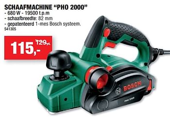 Promoties Bosch schaafmachine pho 2000 - Bosch - Geldig van 21/04/2021 tot 02/05/2021 bij Hubo