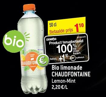 Promoties Bio limonade chaudfontaine - Chaudfontaine - Geldig van 21/04/2021 tot 27/04/2021 bij Smatch
