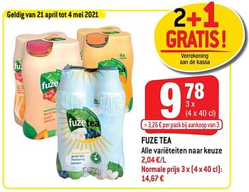 Promoties Fuze tea - FuzeTea - Geldig van 21/04/2021 tot 27/04/2021 bij Smatch