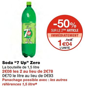 Promotions Soda 7 up zero - 7-Up - Valide de 21/04/2021 à 02/05/2021 chez MonoPrix