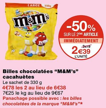 Promoties Billes chocolatées m+m`s cacahuètes - M&M 's - Geldig van 21/04/2021 tot 02/05/2021 bij MonoPrix