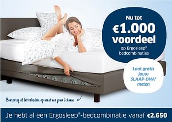 Promoties Nu tot €1.000 voordeel op ergosleep bedcombinaties - Ergosleep - Geldig van 23/04/2021 tot 08/05/2021 bij Sleeplife