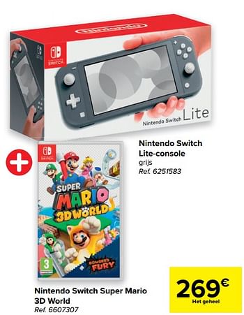 Promoties Nintendo switch lite-console + nintendo switch super mario 3d world - Nintendo - Geldig van 21/04/2021 tot 03/05/2021 bij Carrefour